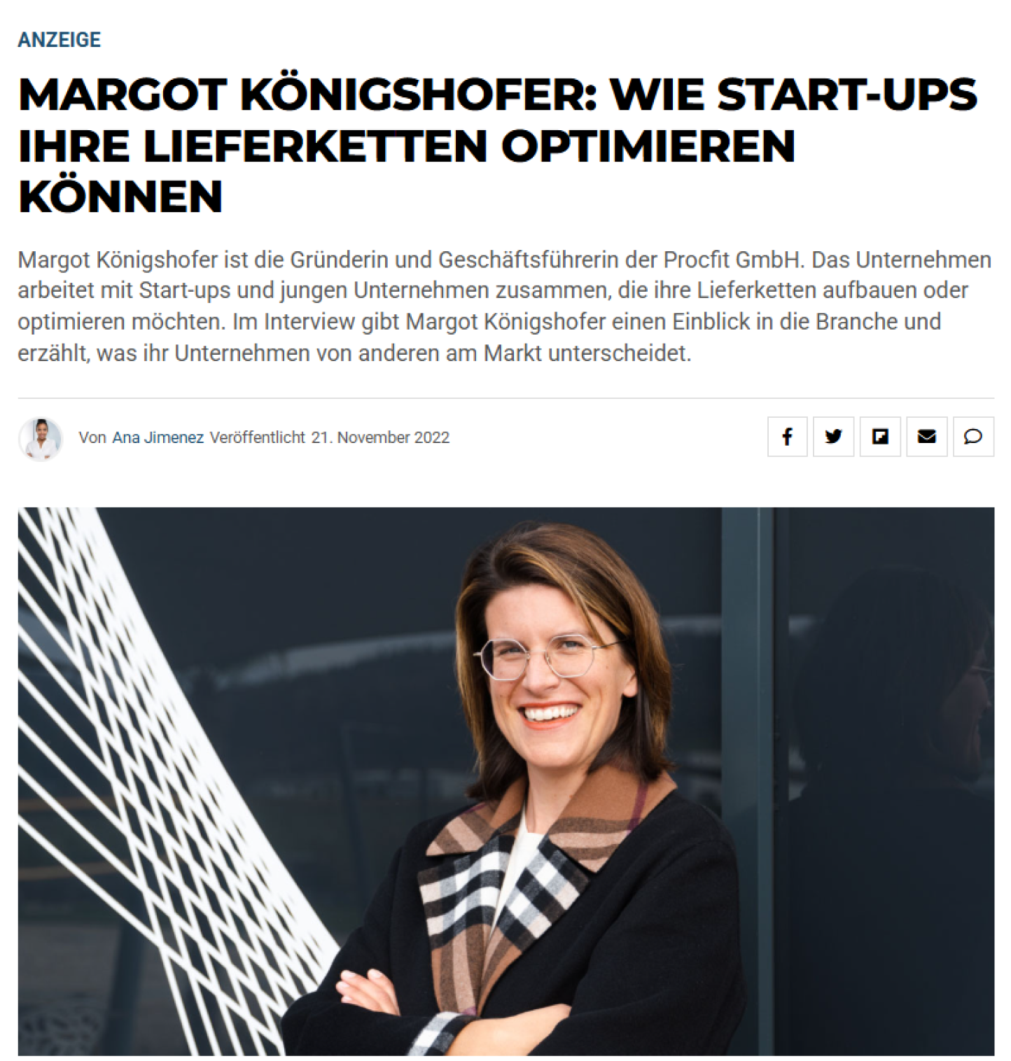 Margot Königshofer: Wie Start-ups ihre Lieferketten optimieren können